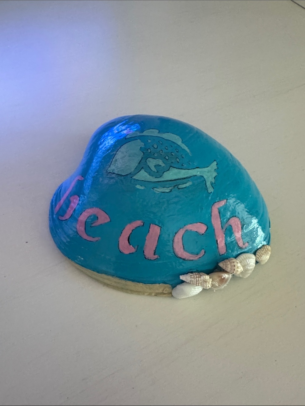 Hand-Painted Clam Shell Paperweight